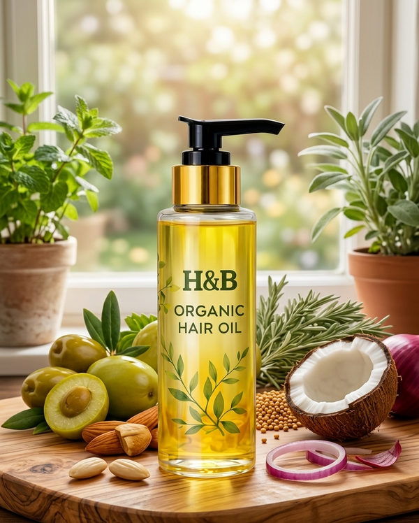 H&B Organics Premium Herbal Hair Oil – Deep Nourishment, Healthy Hair Growth Support & Natural Shine | 100% Herbal Formula