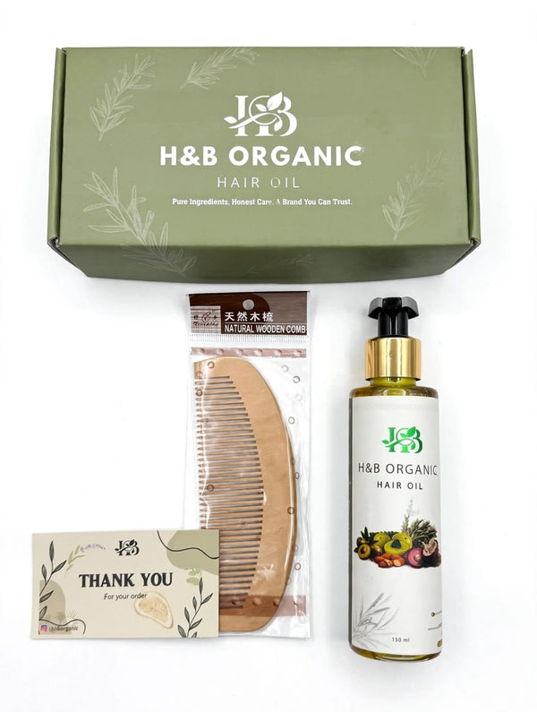 H&B Organics Herbal Hair Oil Deep Nourishment, Healthy Hair Growth Support & Natural Shine | 100% Herbal Formula
